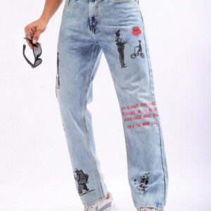 Vintage Washed Blue Baggy Jeans