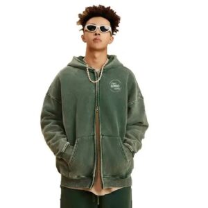 Faded Zip-Up Vintage Hoodie